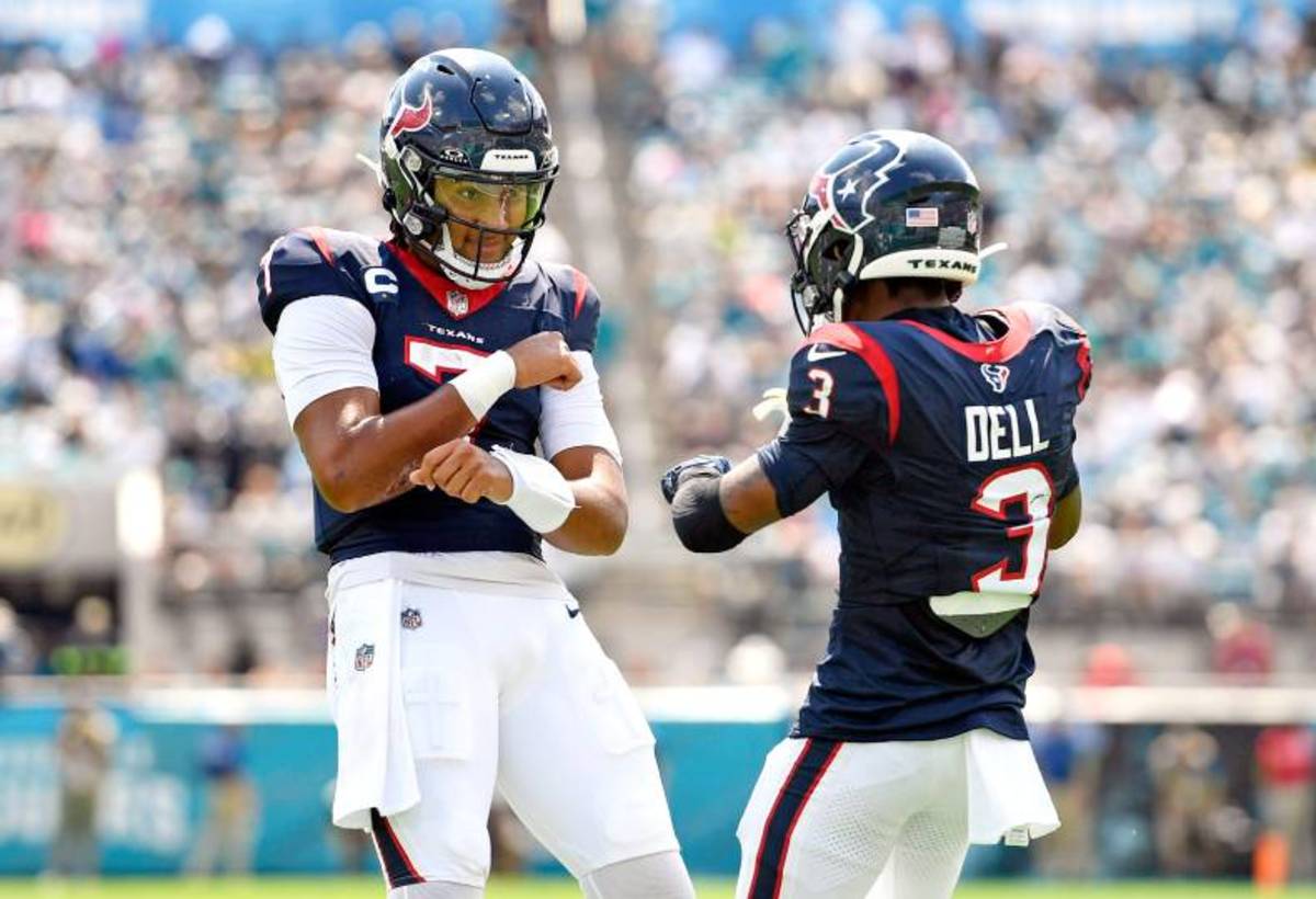 Houston Texans quarterback C.J. Stroud and wide receiver Tank Dell